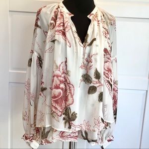 Lucky Brand Boho Floral Blouse